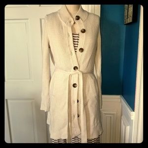 Talbots wool cashmere maxi sweater coat cardigan L